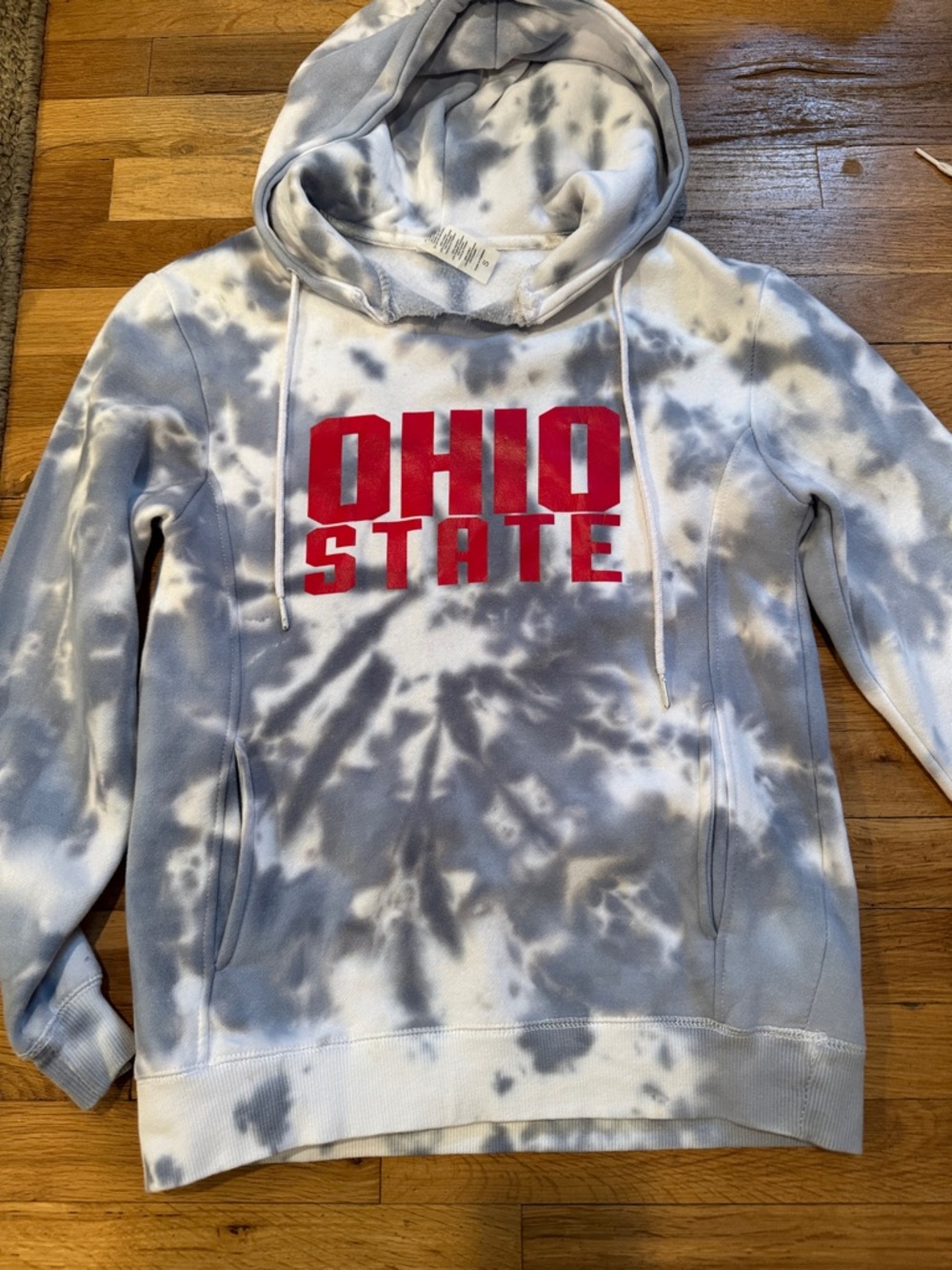 Ohio State Red Logo Tie-Dye Hoodie size small cut neck